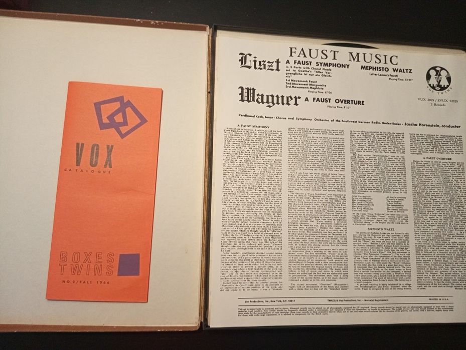 Franz Liszt - Faust Symphony / Mephisto Waltz /Faust Overture 2xViinil