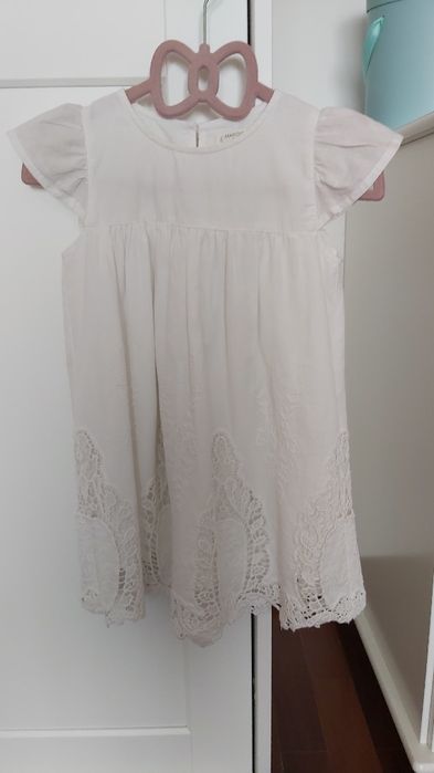 Vestido Mango Kids bordado inglês 2/3 anos