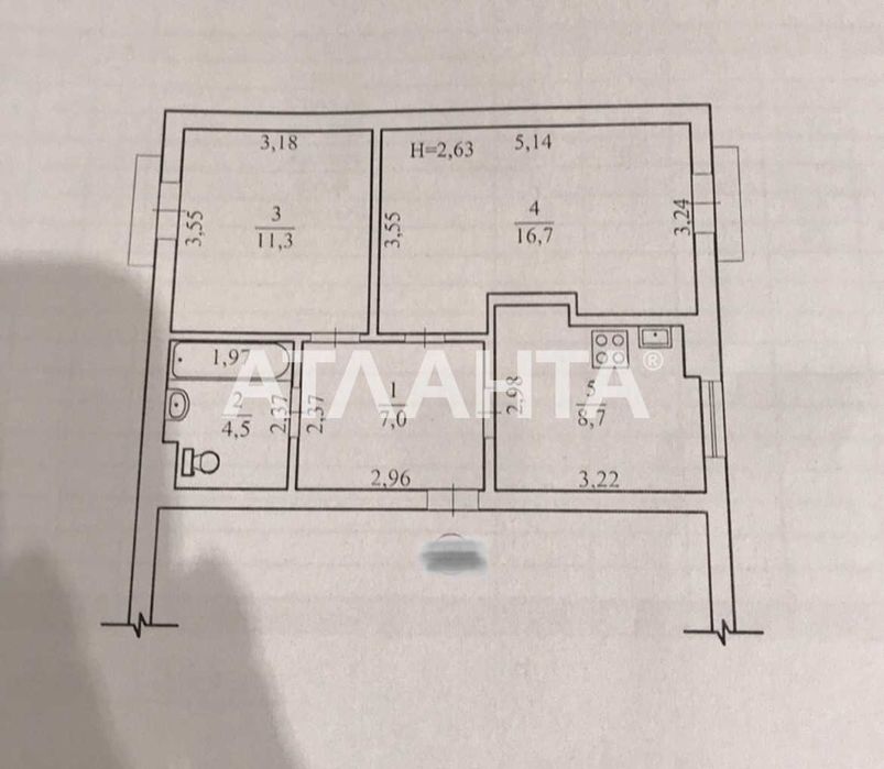 1-комнатная квартира по адресу (площадь 50,8 м²) - Atlanta.ua - фото 17