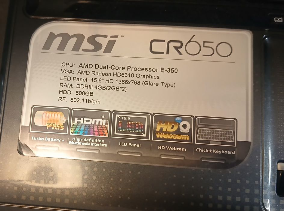 MSI classic CR650 amd 500gb