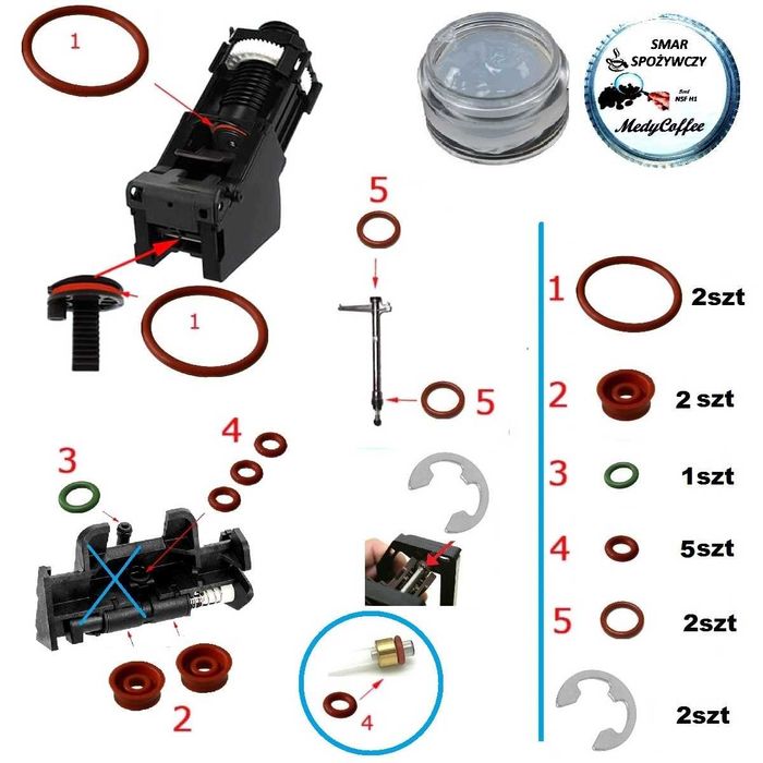 Uszczelki zaparzacza do jura C5 C9 E10 f50 S7 Z5 J5