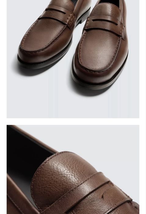 Шкіряні лофери ZARA (розмір 46)