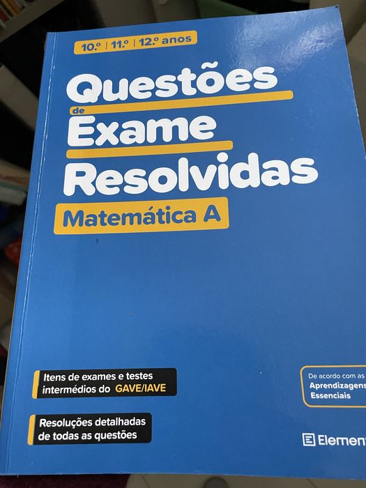 Livros de questoes de exame de Matematica A resolvidas