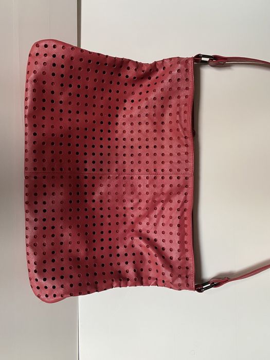 Сумка з натуральної перфорованої шкіри