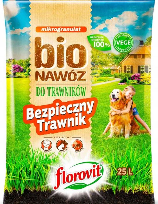 Bionawóz do trawników Florovit to w 100% naturalny, organiczny nawóz. Idealny do nawożenia wszystkich rodzajów trawników