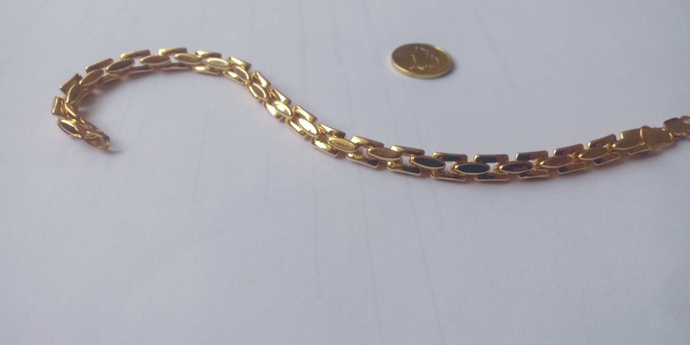 Złota bransoletka,splot ankier,pozłacana bransoletka,14k,585,italy,PP