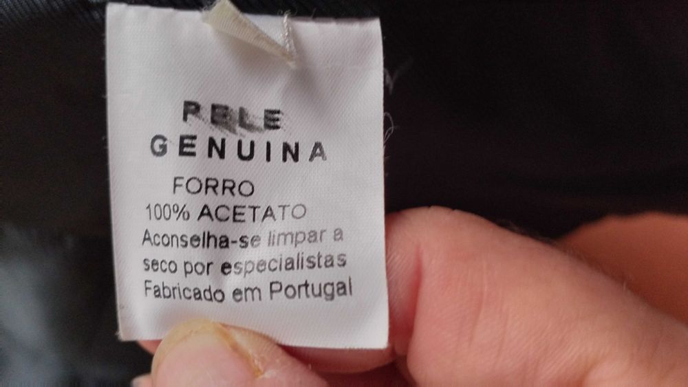 Casaco em pele genuína