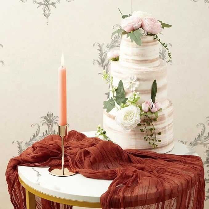 Zestaw 2 bieżników stołowych 90x300 cm Terracotta – dekoracja ślubna