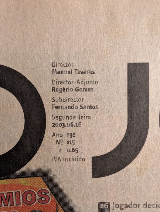 Jornal O Jogo 2003