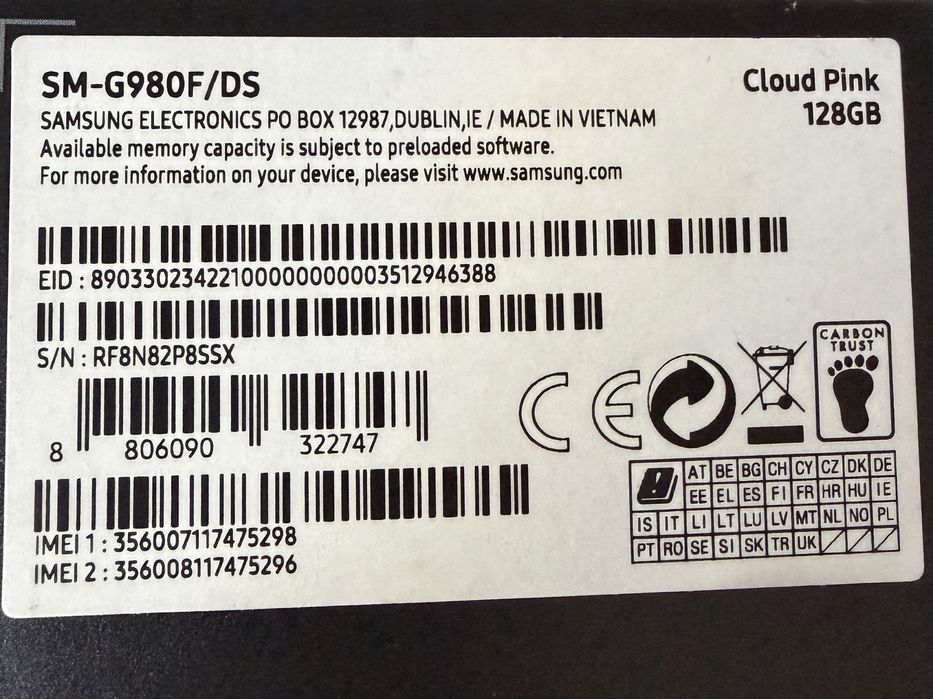 Samsung Galaxy S20 rożowy smartfon