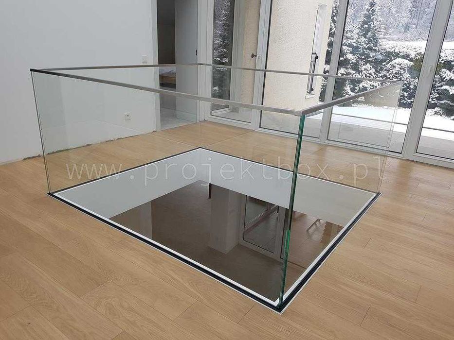 Balustrada szklana wewnętrzna, zewnętrzna, balustrada  francuska