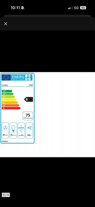 Okap przyścienny CIARKO ORP WHITE