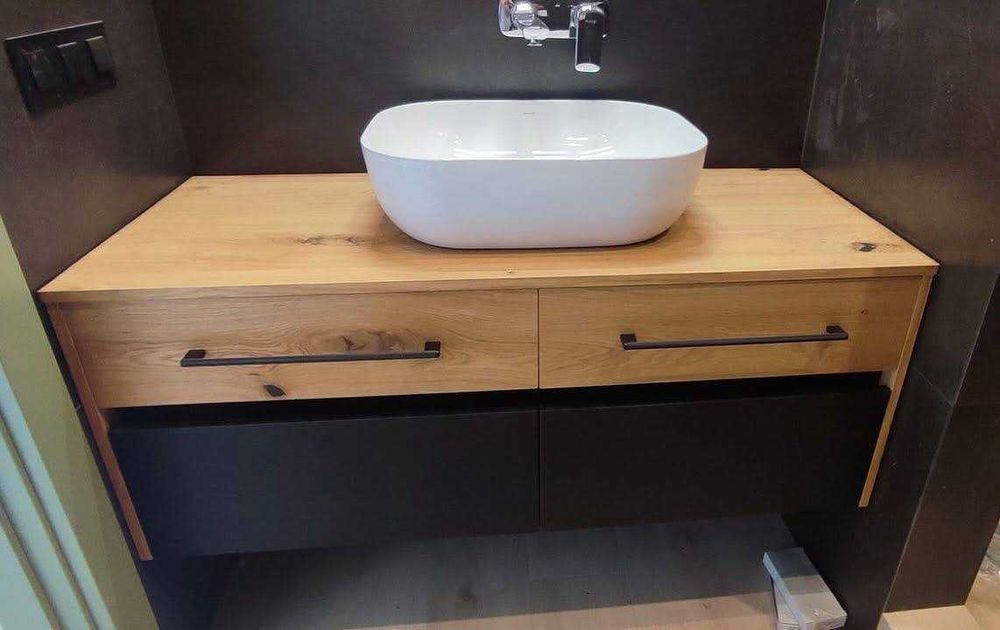 Умивальники та тумби під замовлення, вилиті в стільниці та накладні