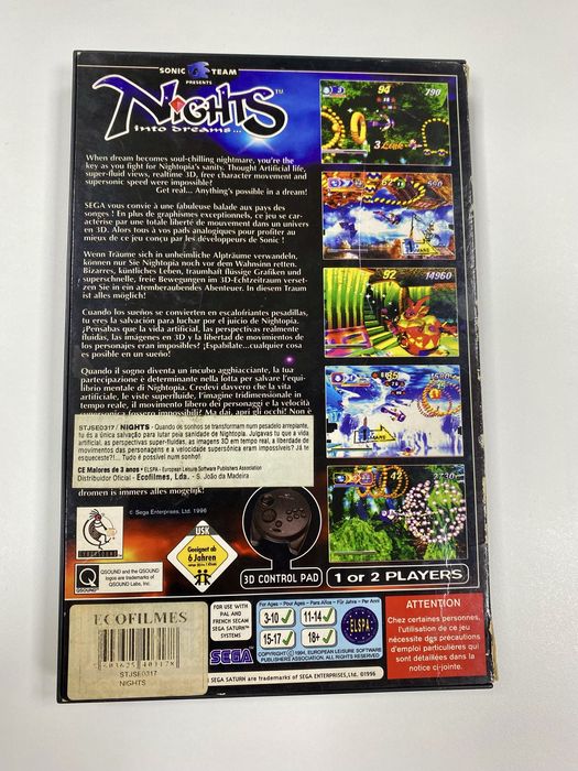 Nights into Dreams… - Sega Saturn - Jogo
