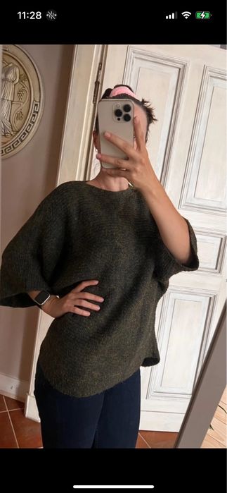Mango M Sweter Nietoperz ze Złotą Nitką
