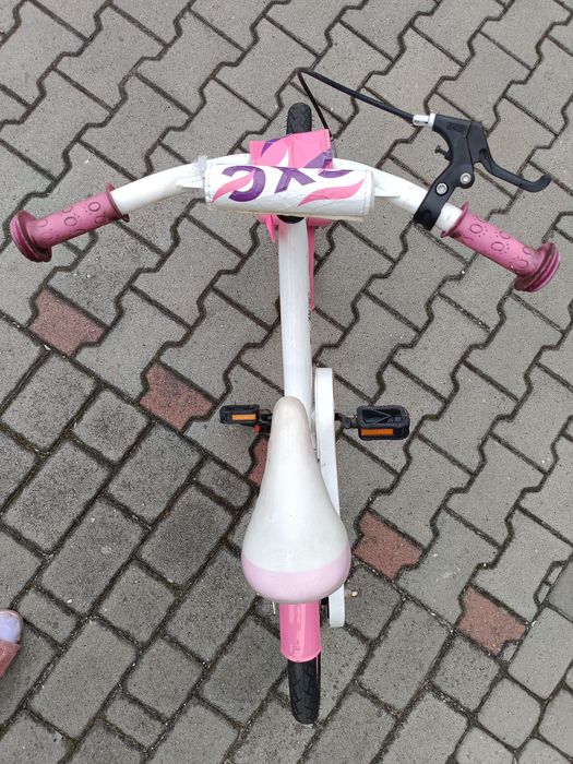 Rower z bocznymi kółkami biały 16 cali