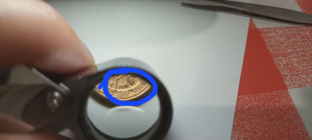 Moeda 1 cêntimo Alemanha 2009 F com erro cunhagem