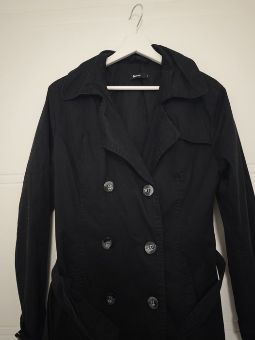 Płaszcz damski rozmiar L kolor czarny bawełniany wiosenny flame