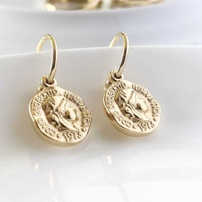 Kolczyki stal chirurgiczna kółka monety