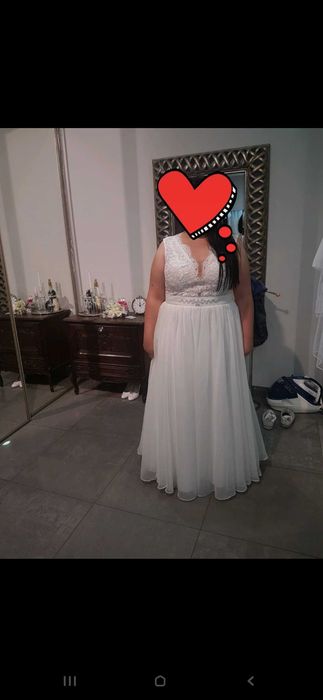 Suknia ślubna kremowa cudna zwiewna