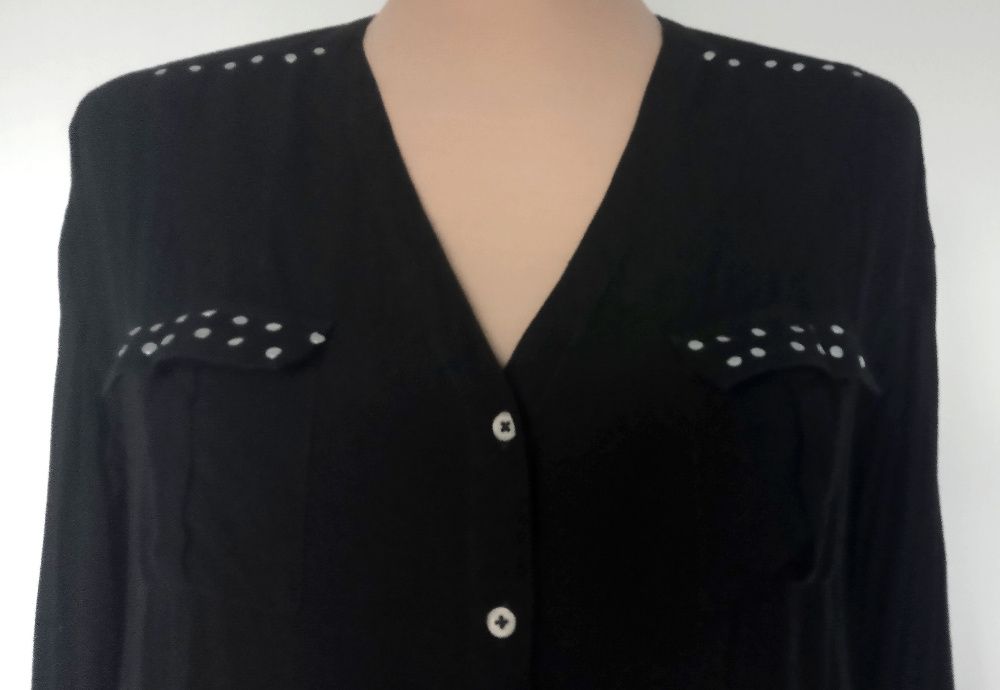 czarna bluzka rozpinana z dżetami roz.38/40