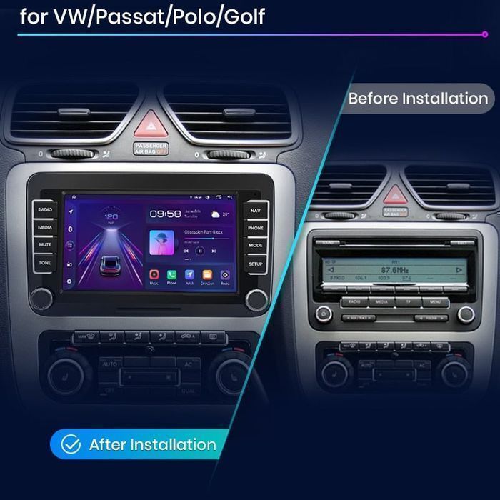 VW Passat / Passat CC / Tiguan / Golf – Radio Android 15 7” CarPlay Android Auto 1GB/16GB GPS Nawigacja Stacja Multimedialna WiFi Bluetooth PL