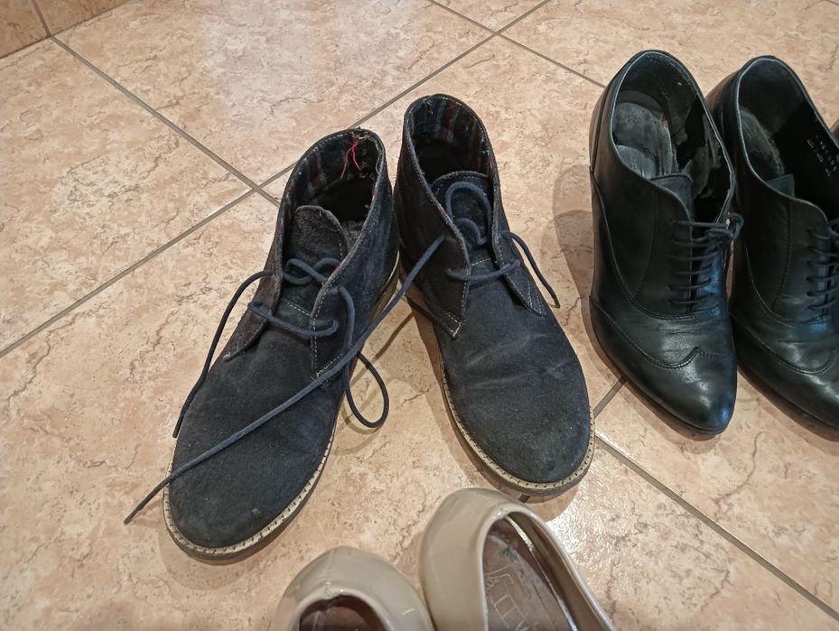 Buty skórzane zamszowe rozmiar 39