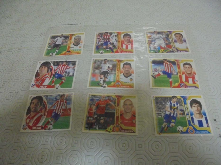 Lote de 63 cromos de jogadores portugueses da La Liga de 2005 a 2012