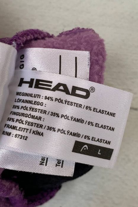 Head touchscreen перчатки на флисе, 6-7 л