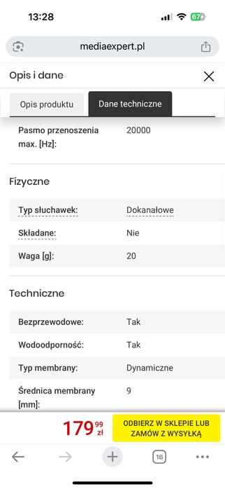 Słuchawki dokanałowe SONY WI-C100B Czarny