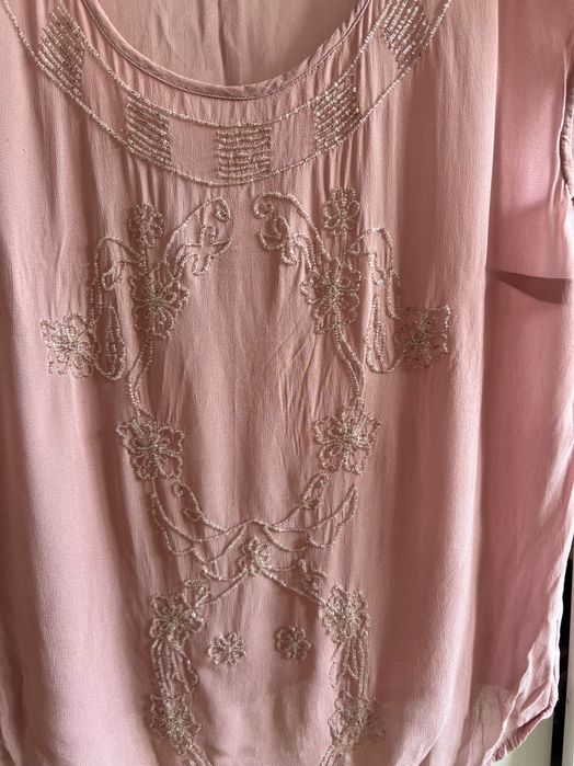 Bluzka haftowana koralikami, Cream