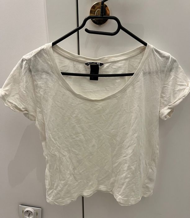 Koszulka bluzka tshirt biała basic H&M. Rozm. XS