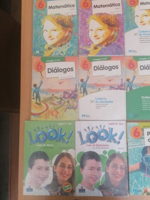 Livros escolares 6º ano manuais e livros de fichas com capa plástica