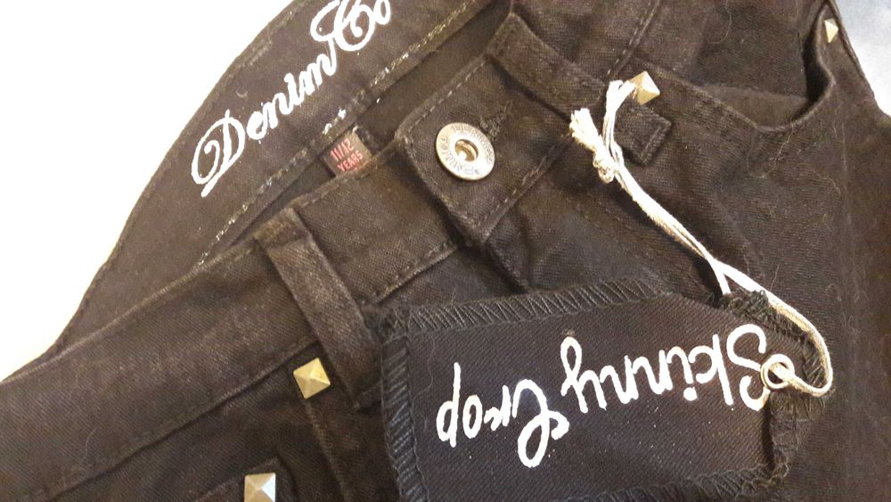 Spodnie Bermudy Denim czarne jeans dziewczęce