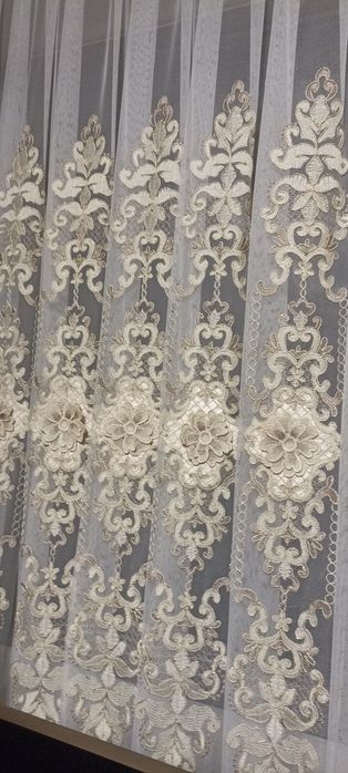 Продам шикарну нову готову пошиту тюль з 3д вишивкою і бархатом