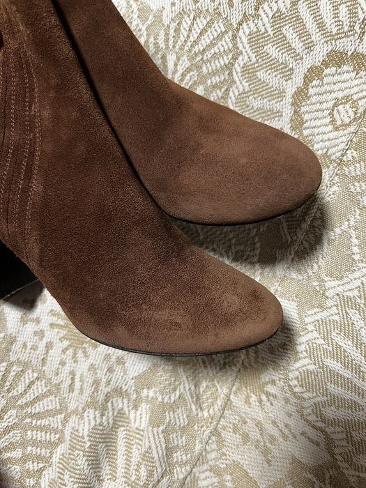 Напівчоботи, ботинки, сапоги замшеві на підборах