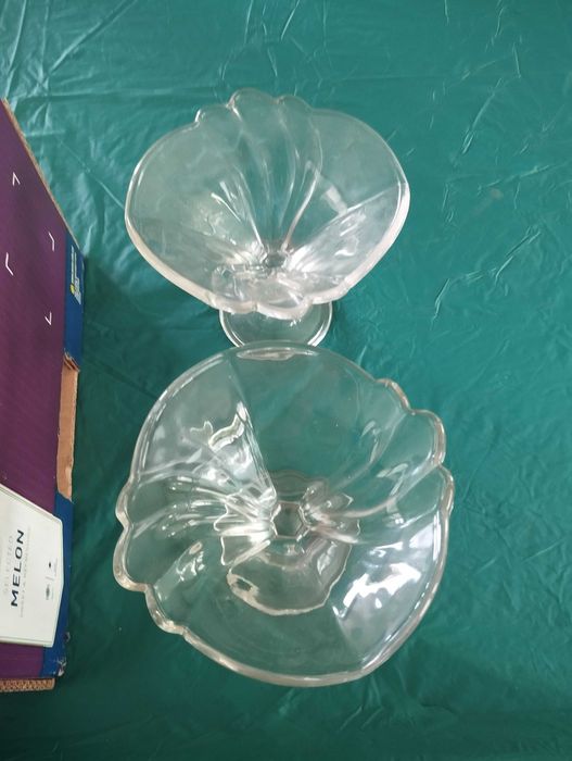 Pucharki do lodów, deserów, 10szt., grube szkło.