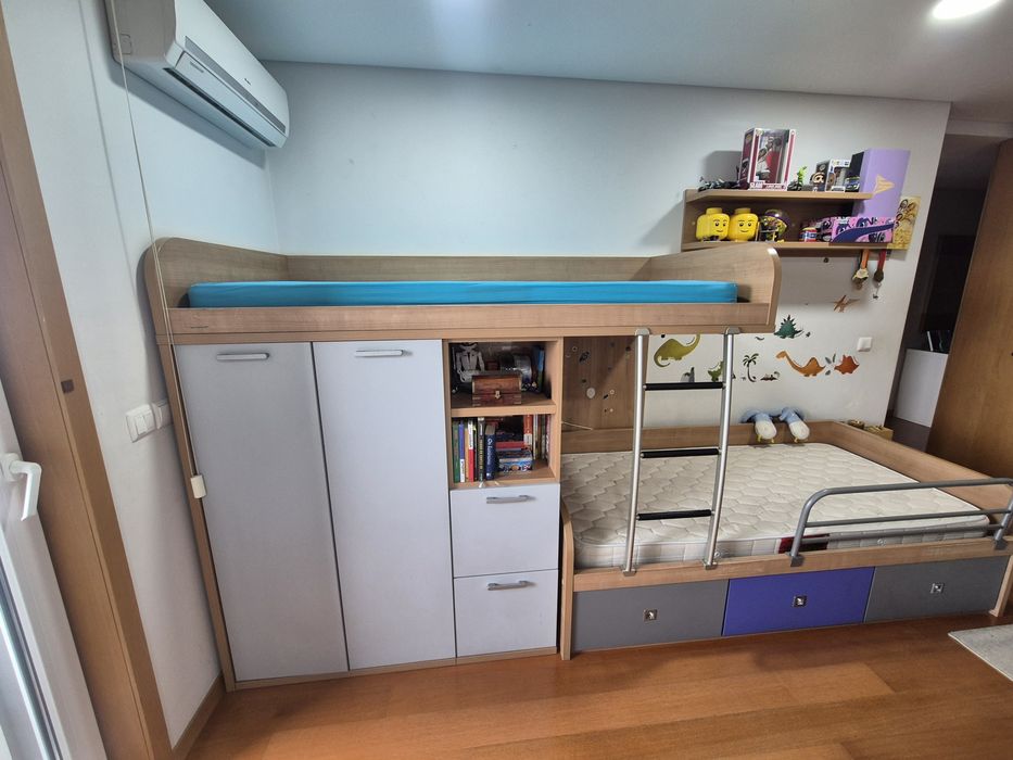 Cama beliche 1,90x90 com colchões