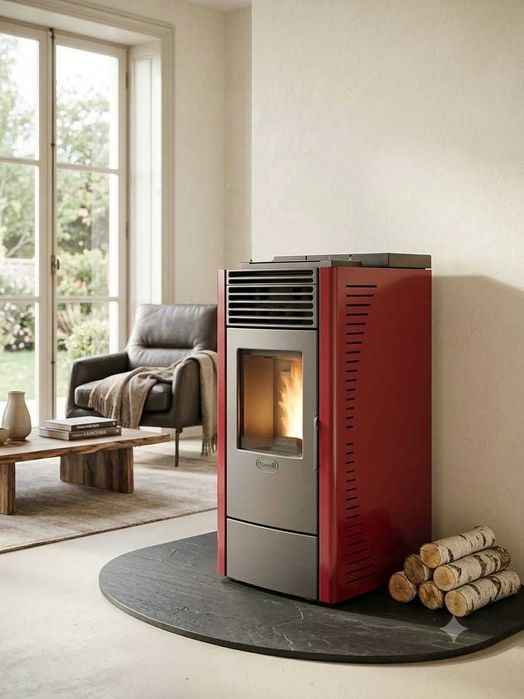 Piecyk Kominek na pellet Ravelli RC70 – 7,4 kW  Stan bardzo dobry