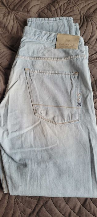 Scotch & Soda 36/32 Phaidon jeans spodnie bawełna jasne niebieskie