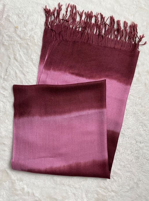 pashmina kaszmirowy szal chusta bordowa różowa kaszmir