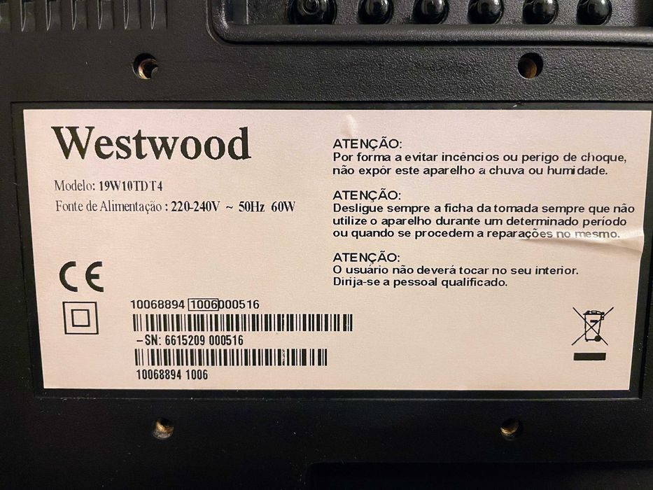 TV WESTWOOD LCD 19" - Modelo 19W10TDT4