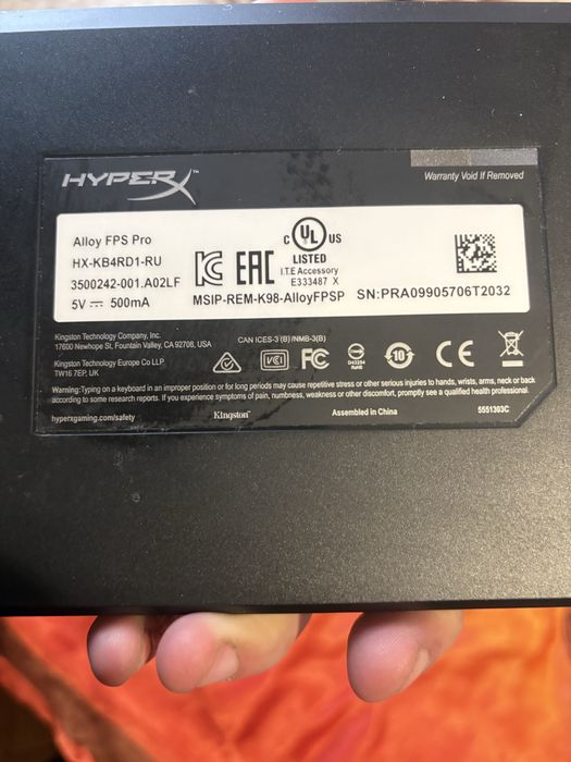 Клавіатура ігрова Hyper x alloy fps pro