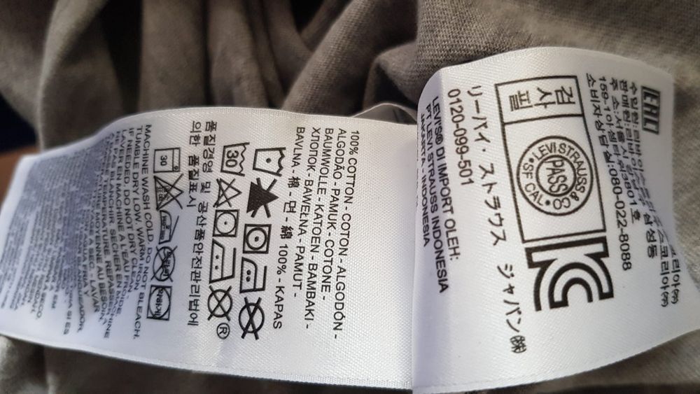 Levi's szary t-shirt z nadrukiem bawełniany