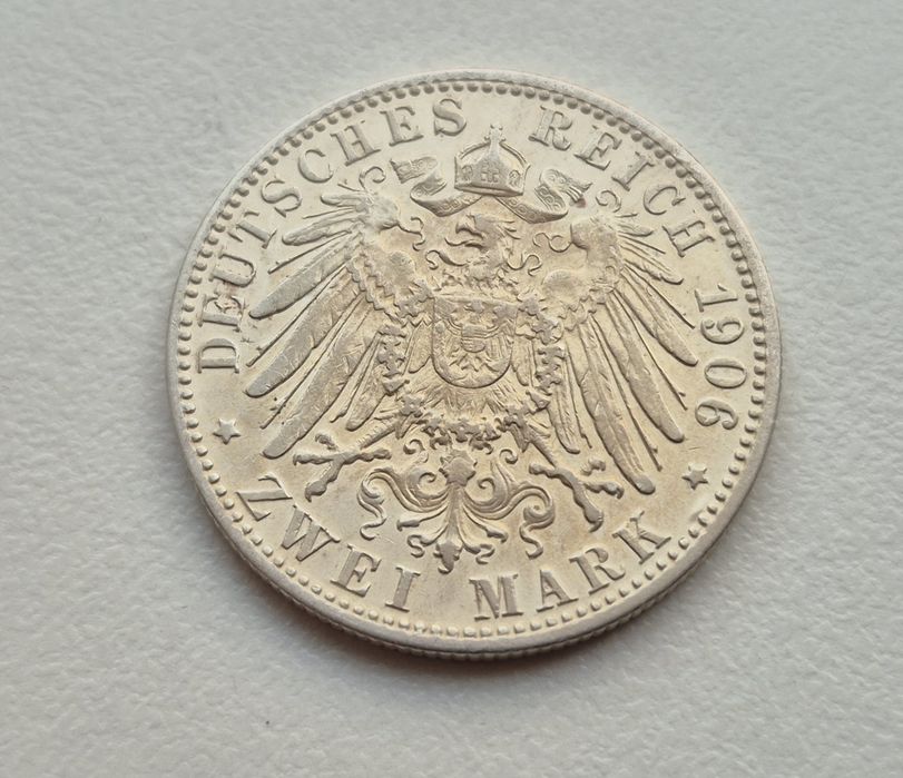 Німеччина 2 марки 1906 р. Баварія Отто Срібло