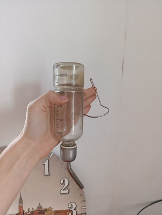 Поїлка для гризунів 125ml (скляна)