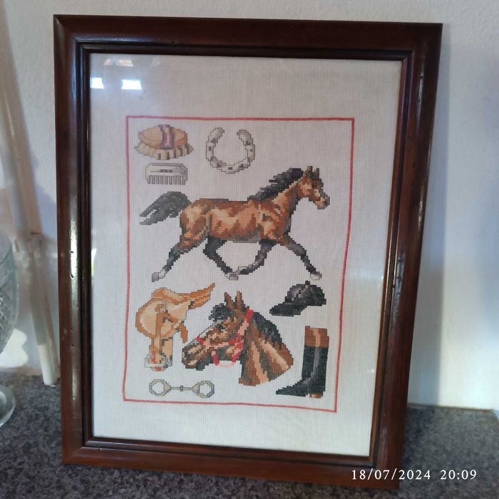 Quadro  bordado ponto cruz