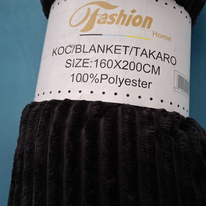 Nowy koc czarny 160*200