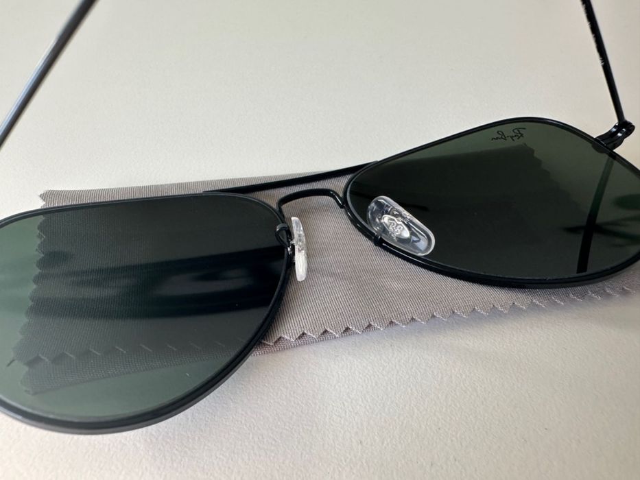 RayBan Original RB3025 Aviator Black Green G15 Novos