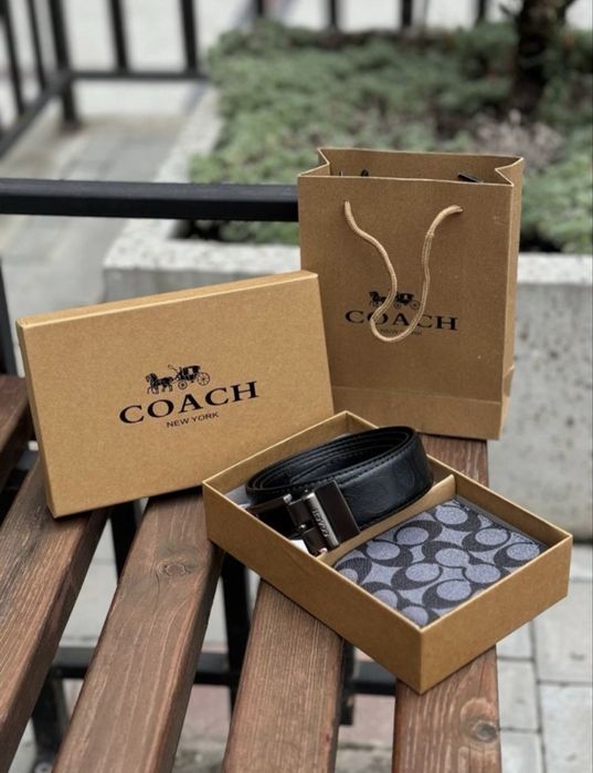 Набір Coach Ремень + Кошельок Чудовий Подарунок
